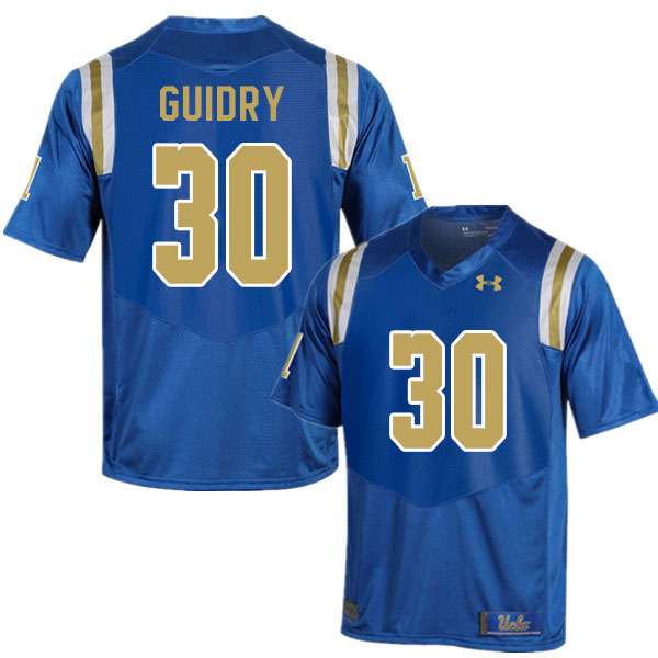 Men #30 Elisha Guidry UCLA Bruins College Football Jerseys Sale-Blue